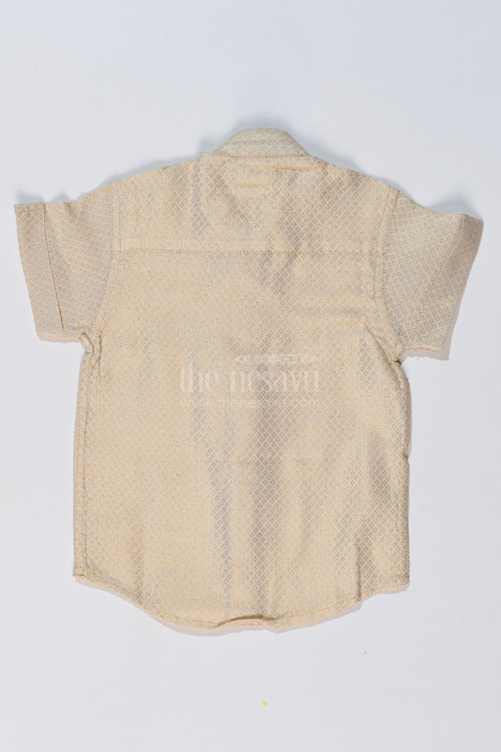 The Nesavu Boys Silk Shirt Boys Shirt New Design with Embroidered Elephant Motif and Mandarin Collar Nesavu Boys Shirt New Design Elephant Embroidery Mandarin Collar | The Nesavu