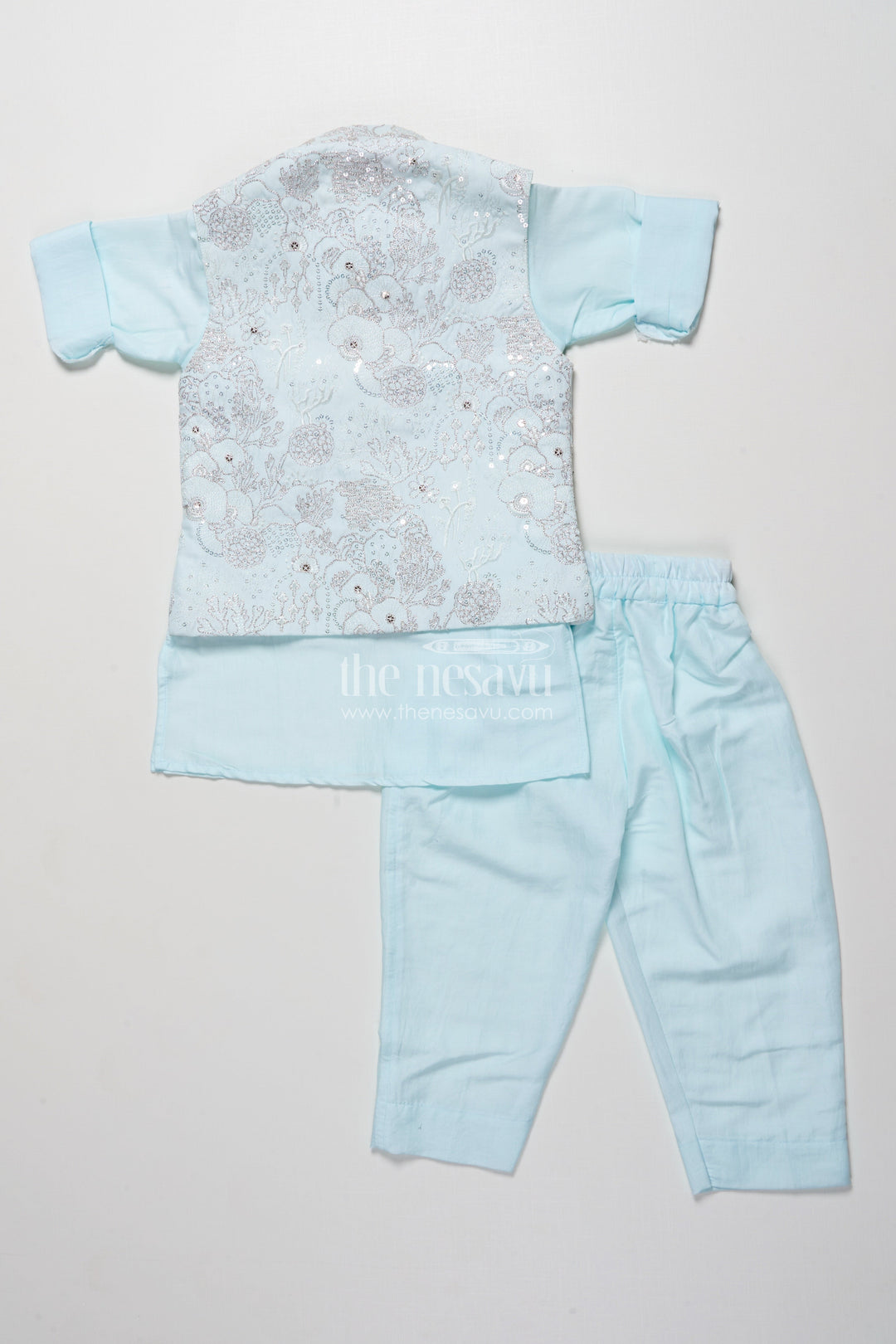 The Nesavu Boys Jacket Sets Boys Silk Blend Jacket Set for Festive Occasions and Weddings Nesavu Nesavu boys silk blend jacket set embroidered designer jacket weddings festive occasions