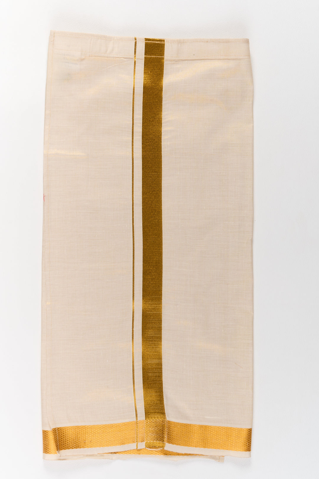 The Nesavu Boys Vesti Boys Silk Blend Vesti with Radiant Gold Border for Cultural Occasions Nesavu Boys Silk Blend Vesti Radiant Gold Zari Border Festive Wear | The Nesavu