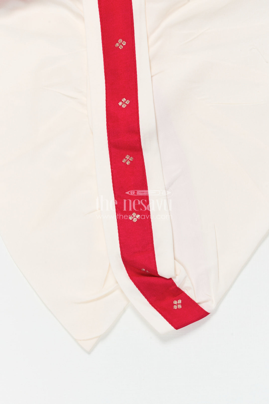 The Nesavu Boys Dothi Set Boys Silk Dhoti Set for Weddings and Traditional Celebrations Nesavu Nesavu boys silk blend dhoti kurta set zari butta weddings family celebrations
