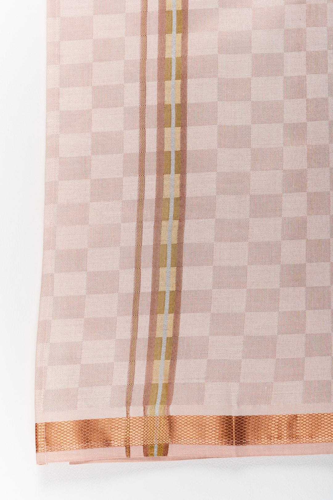 The Nesavu Boys Vesti Boys Silk Dhoti with Copper Gold Zari Border for Weddings and Festivals Nesavu Boys Silk Dhoti Copper Gold Zari Border Traditional Festive Wear | The Nesavu