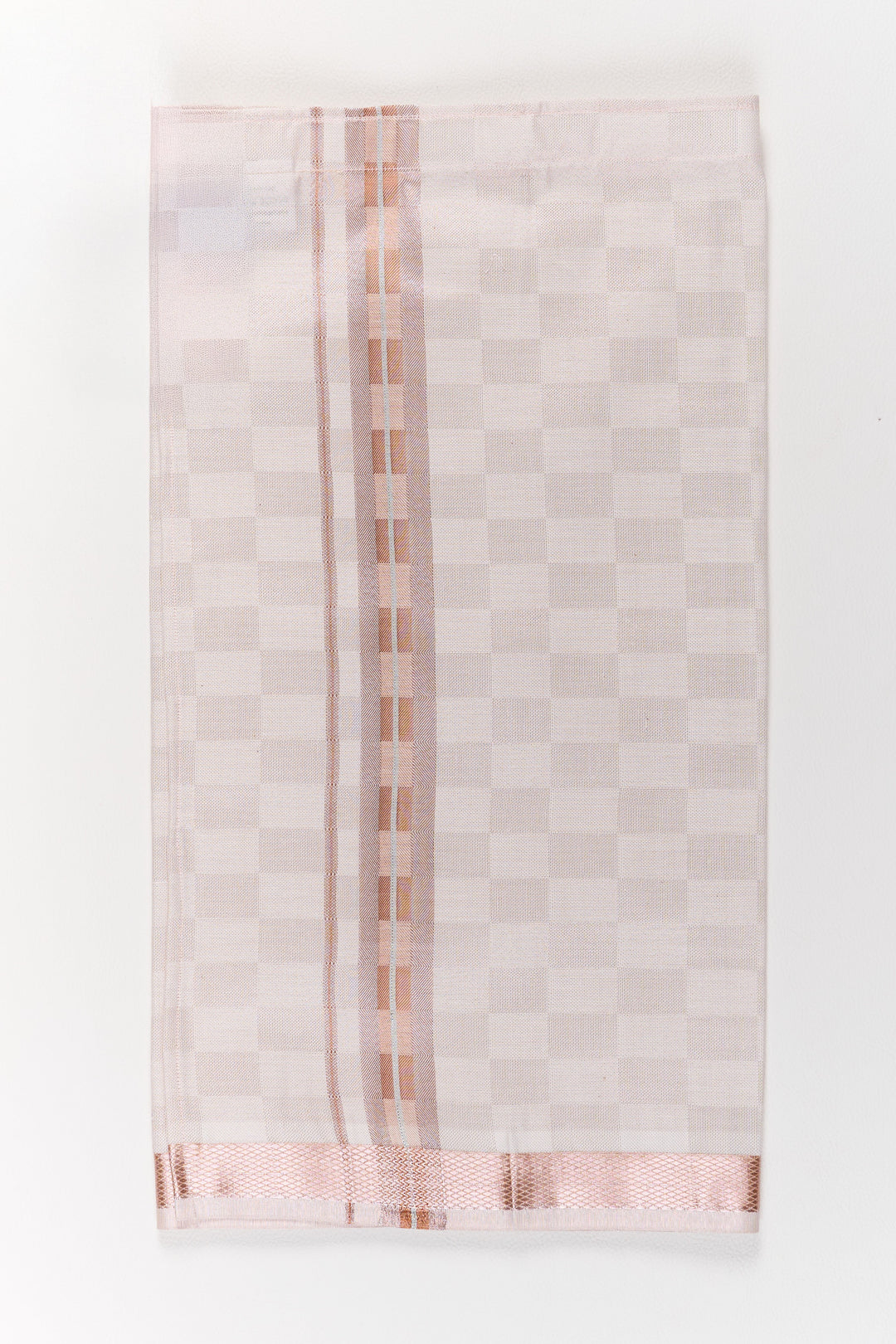 The Nesavu Boys Vesti Boys Silk Dhoti with Rose Gold Zari Border for Traditional Wear Nesavu 18 (2Y) / Beige D013B-18 Boys Silk Dhoti Rose Gold Zari Border Cultural Events Festivals | The Nesavu