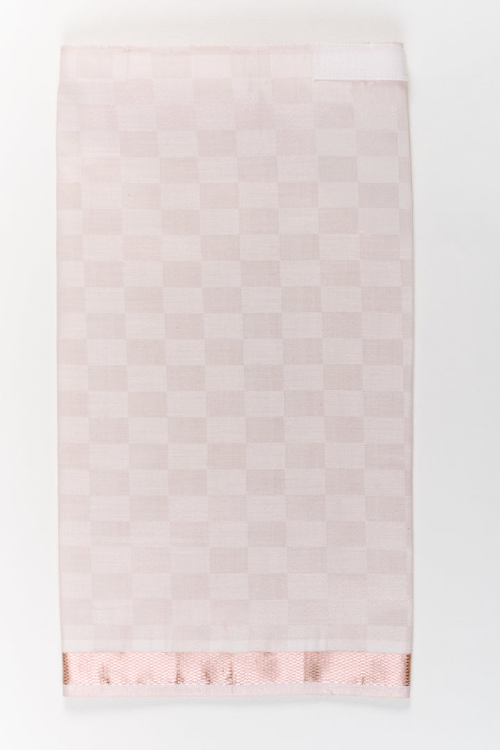 The Nesavu Boys Vesti Boys Silk Dhoti with Rose Gold Zari Border for Traditional Wear Nesavu Boys Silk Dhoti Rose Gold Zari Border Cultural Events Festivals | The Nesavu