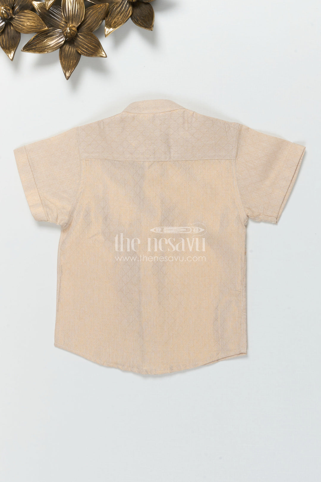 The Nesavu Boys Silk Shirt Boys Silk Shirt for Ethnic Functions and Formal Wear Nesavu Nesavu boys plain tissue silk shirt for ethnic festivals and traditional celebrations
