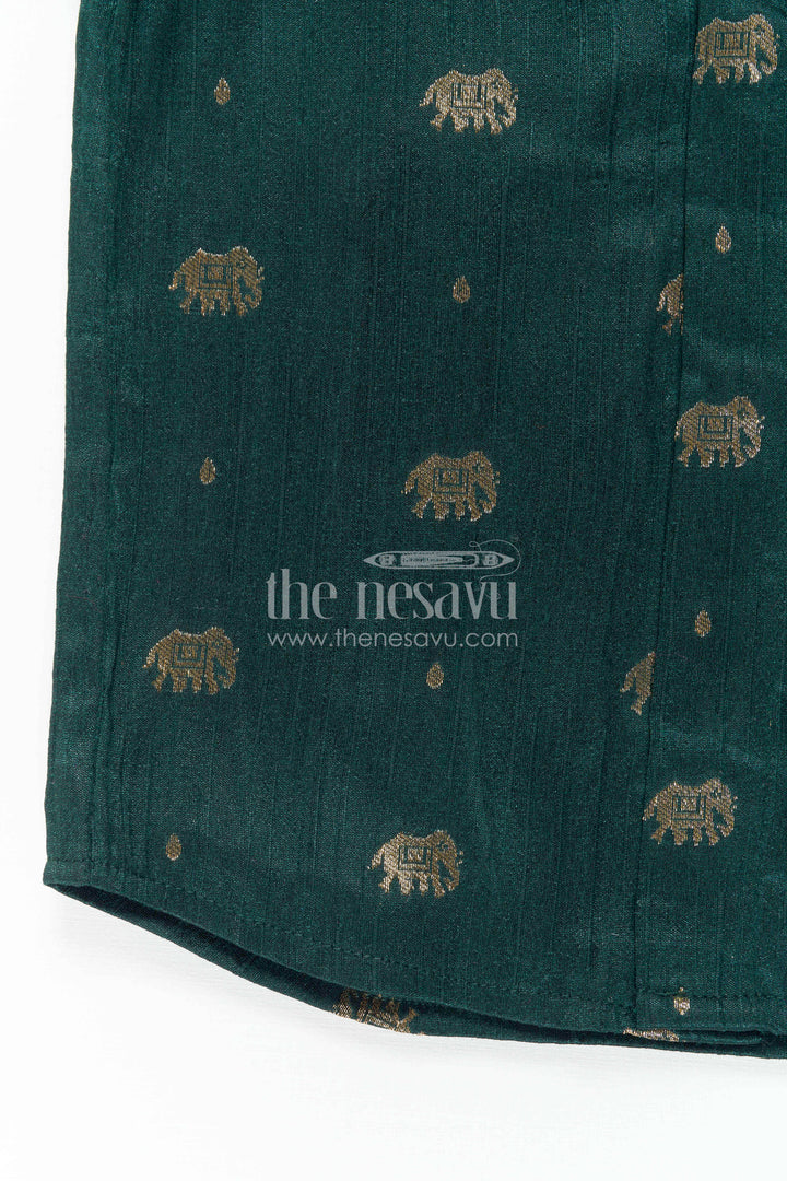 The Nesavu Boys Silk Shirt Boys Silk Shirt for Festive Celebrations and Traditional Gatherings Nesavu Nesavu Boys Raw Silk Shirt With Jacquard Elephant Butta Design For Festive Occasions