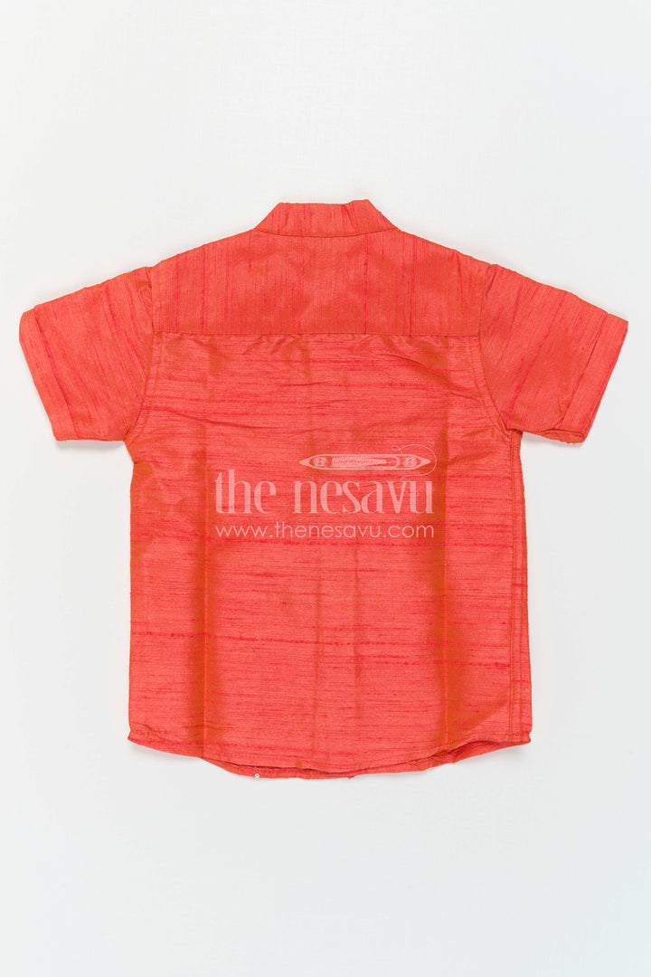 The Nesavu Boys Silk Shirt Boys Silk Shirt for Festive Weddings and Family Celebrations Nesavu Nesavu Boys Silk Shirt With Embroidery For Festive Weddings And Traditional Celebrations