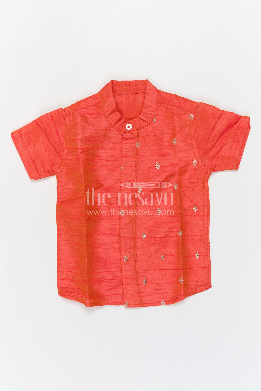 The Nesavu Boys Silk Shirt Boys Silk Shirt for Festive Weddings and Family Celebrations Nesavu Nesavu Boys Silk Shirt With Embroidery For Festive Weddings And Traditional Celebrations