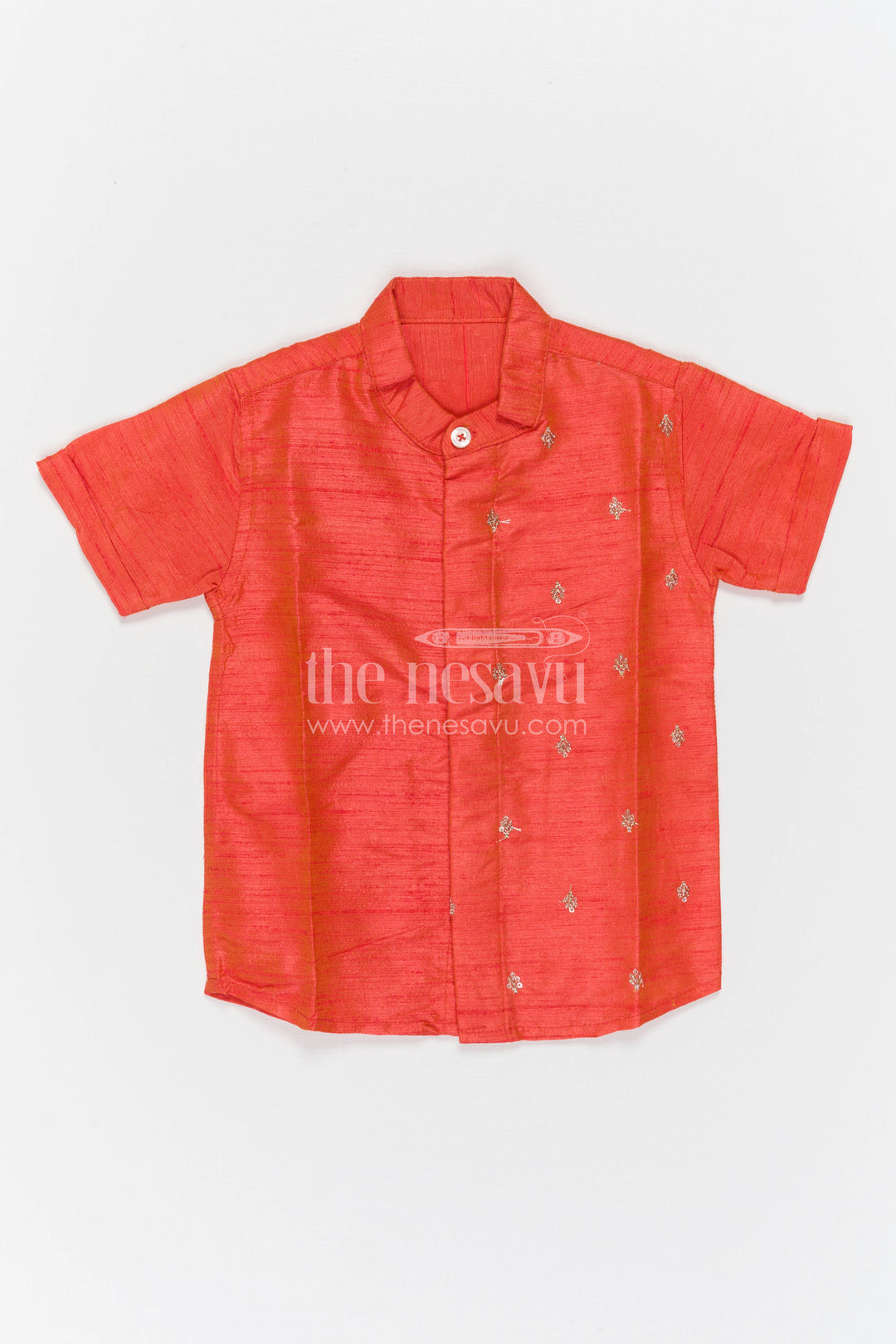 The Nesavu Boys Silk Shirt Boys Silk Shirt for Festive Weddings and Family Celebrations Nesavu Nesavu Boys Silk Shirt With Embroidery For Festive Weddings And Traditional Celebrations