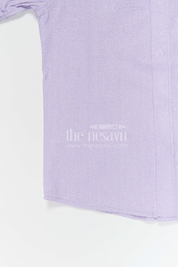 The Nesavu Boys Silk Shirt Boys Silk Shirt for Weddings and Cultural Events Nesavu Nesavu boys purple tissue silk shirt for festive wear