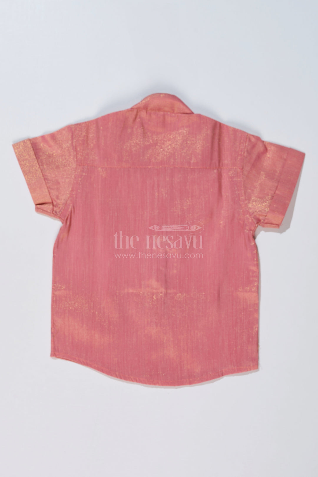 The Nesavu Boys Silk Shirt Boys Silk Shirt with Embroidered Heart Motif and Mandarin Collar for Festive Wear Nesavu Boys Silk Shirt Heart Embroidery Mandarin Collar Traditional Wear | The Nesavu