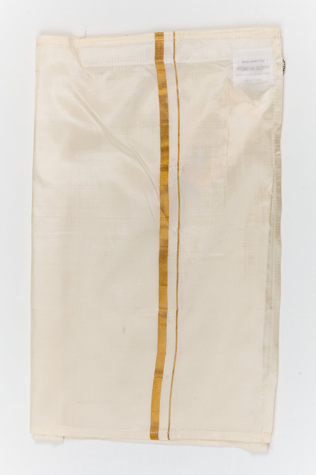 The Nesavu Boys Vesti Boys Silk Vesti for Cultural Celebrations and Ethnic Functions Nesavu 14 (6M) / White / Silk D053A-14 Nesavu boys silk vesti with simple zari border for traditional occasions and poojas