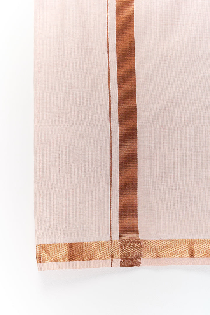 The Nesavu Boys Vesti Boys Silk Vesti with Copper Zari Border for South Indian Festivals Nesavu Boys Silk Vesti Copper Zari Border South Indian Weddings Festivals | The Nesavu