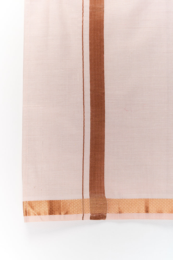 The Nesavu Boys Vesti Boys Silk Vesti with Copper Zari Border for South Indian Festivals Nesavu Boys Silk Vesti Copper Zari Border South Indian Weddings Festivals | The Nesavu