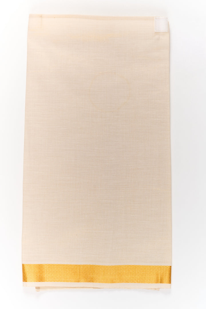 The Nesavu Boys Vesti Boys Silk Vesti with Gold Zari Border for Cultural Events Nesavu Boys Silk Vesti Gold Zari Border Traditional Ceremonies Festivals | The Nesavu