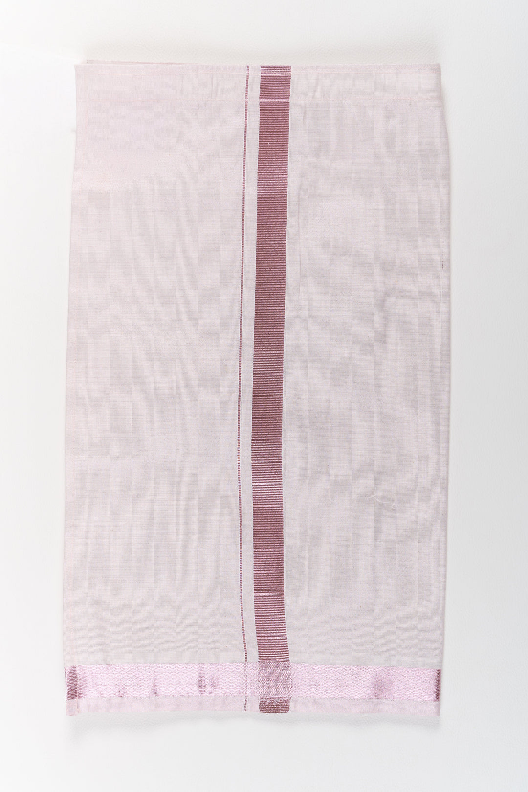 The Nesavu Boys Vesti Boys Silk Vesti with Light Pink Zari Border for Traditional Ceremonies Nesavu 18 (2Y) / Pink D014A-18 Boys Silk Vesti Light Pink Zari Border Adi Traditional Ceremonies Festivals | The Nesavu