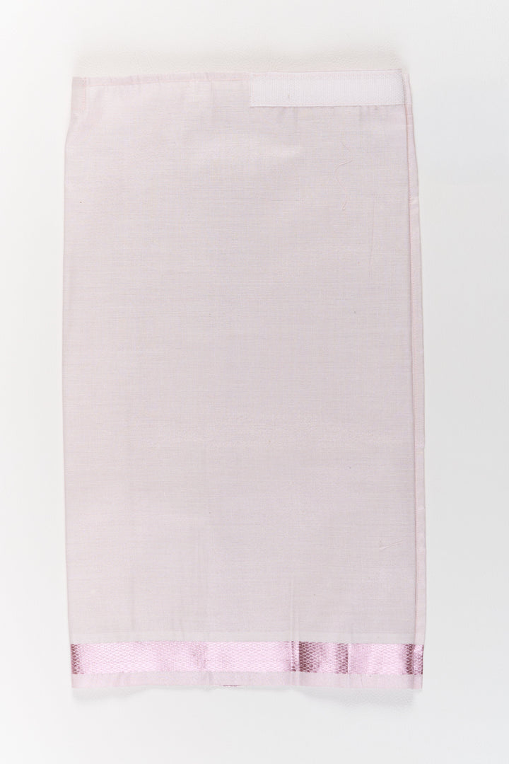 The Nesavu Boys Vesti Boys Silk Vesti with Light Pink Zari Border for Traditional Ceremonies Nesavu Boys Silk Vesti Light Pink Zari Border Adi Traditional Ceremonies Festivals | The Nesavu