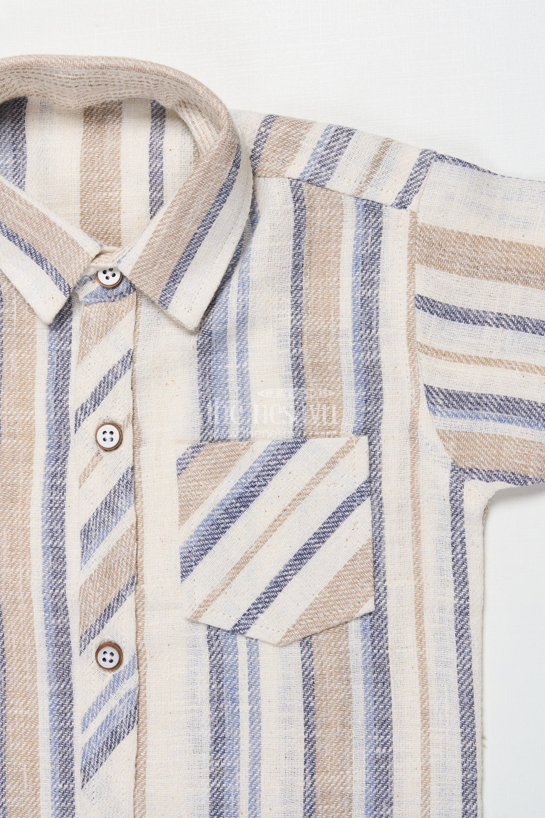 The Nesavu Boys Casual Set Boys Striped Cotton Casual Set for Summer Comfort and Family Functions Nesavu Nesavu boys striped cotton outfit ethnic casual wear temple visits summer outings