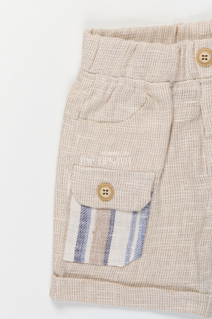 The Nesavu Boys Casual Set Boys Striped Cotton Casual Set for Summer Comfort and Family Functions Nesavu Nesavu boys striped cotton outfit ethnic casual wear temple visits summer outings