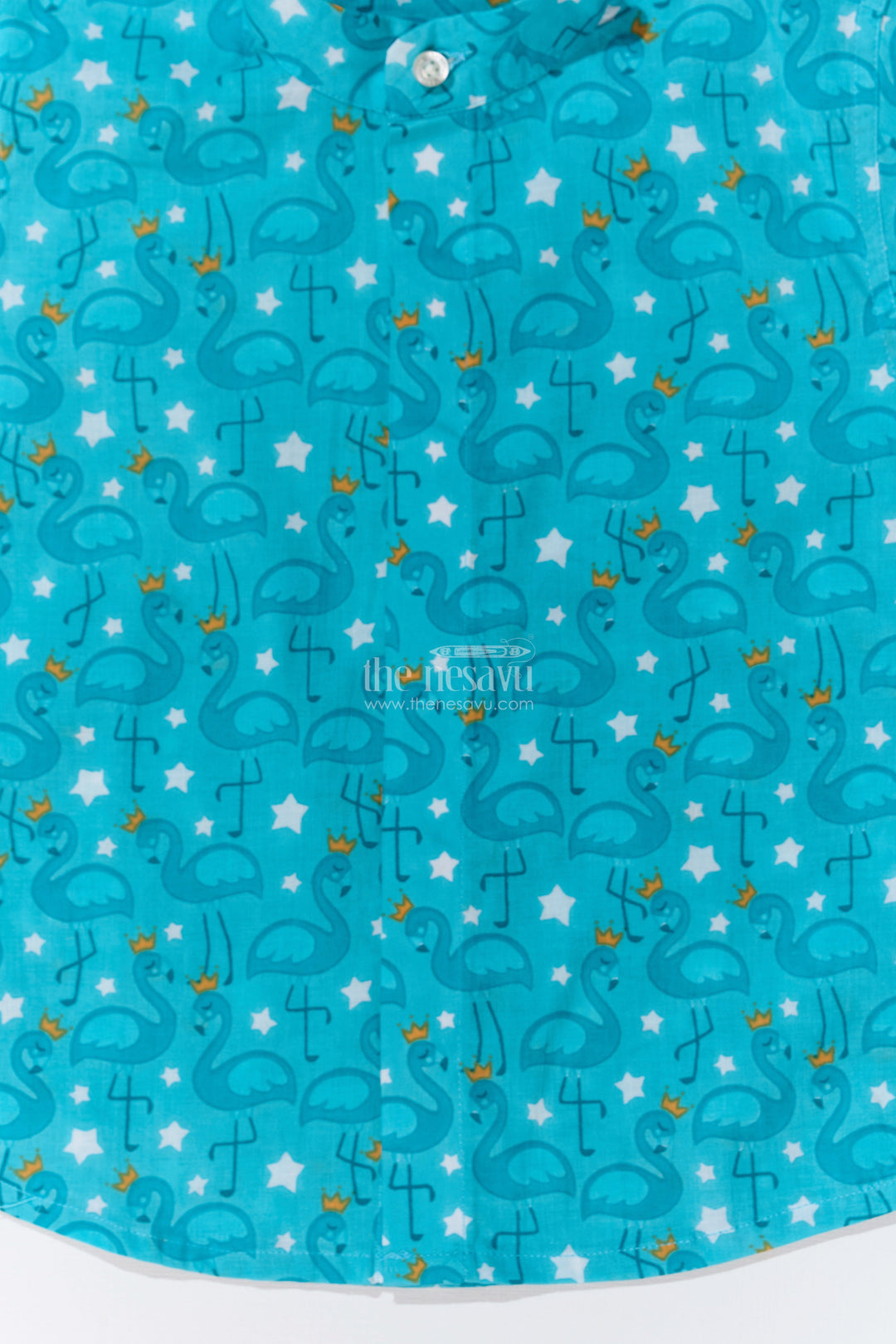 The Nesavu Boys Cotton Shirt Boys Stylish Casual Shirts in Cotton Block Print with Playful Flamingo Design Nesavu Boys Stylish Casual Shirts Cotton Block Print Flamingo Print | The Nesavu