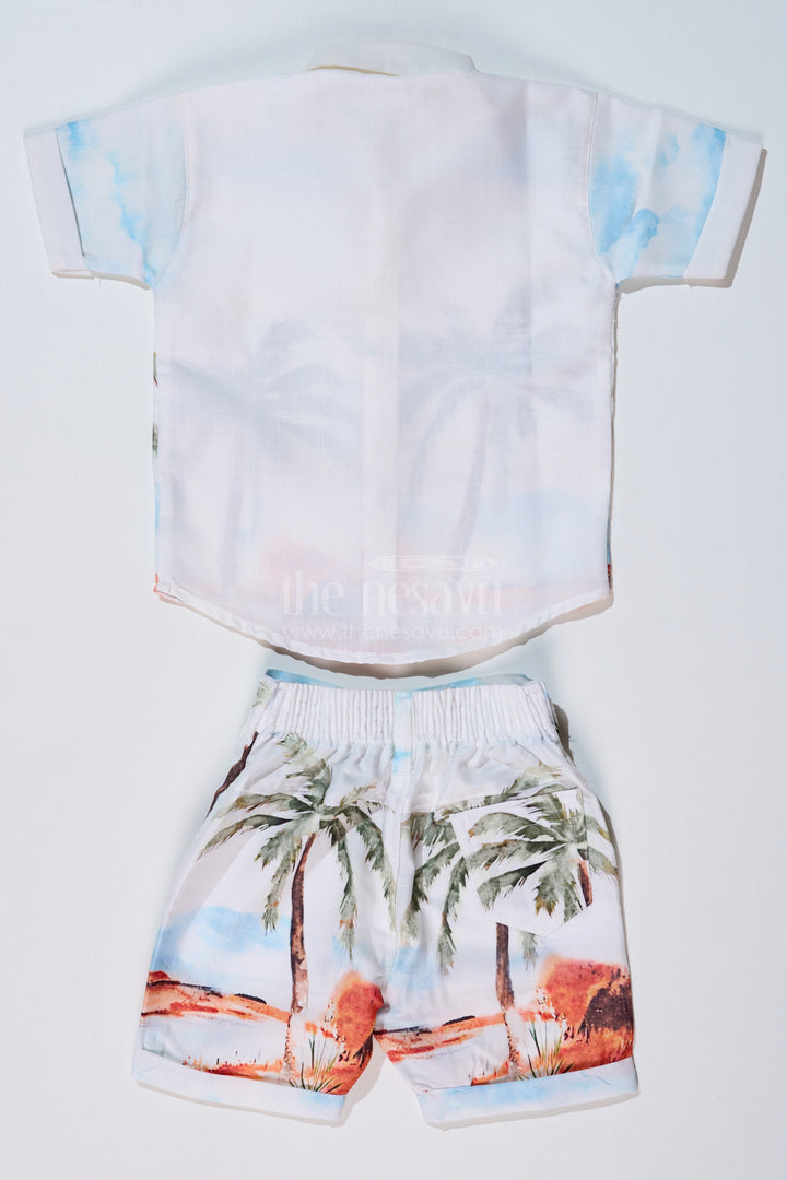 The Nesavu Boys Casual Set Boys Stylish Casual Shirts with Palm Tree Print and Matching Beach Shorts Nesavu Boys Stylish Casual Shirts Palm Tree Print Matching Beach Shorts | The Nesavu