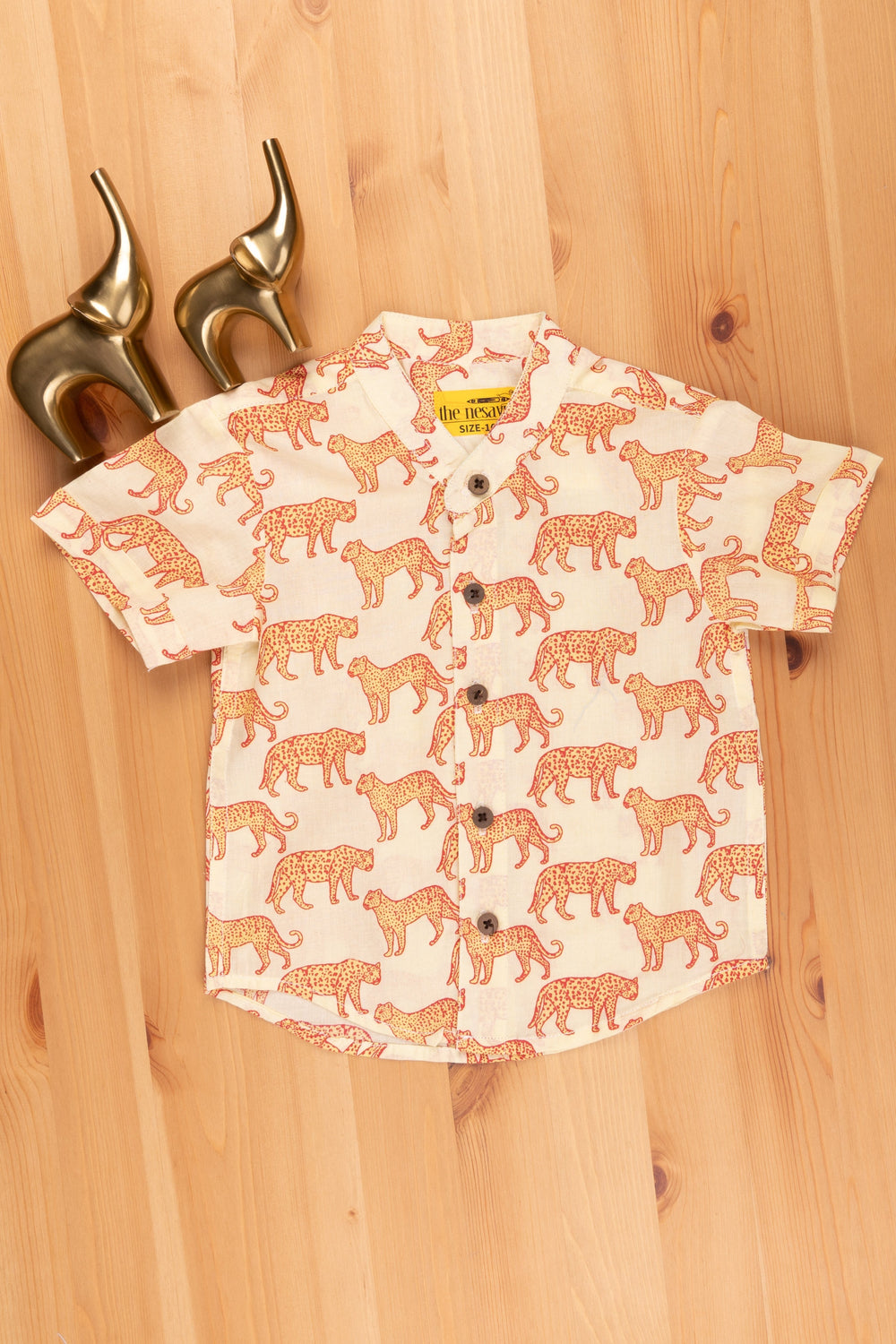 The Nesavu Boys Cotton Shirt Boys' Stylish Leopard Print Shirt | Premium Cotton | Nesavu | Trendy and Wild Fashion psr silks Nesavu