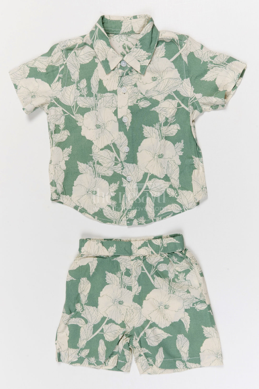 The Nesavu Boys Casual Set Boys Summer Co Ord Set for Vacations and Weekend Wear Nesavu 12 (3M) / Pink / Cotton BCS555A-12 Nesavu Boys Summer Cotton Co Ord Set With Digital Print For Vacations Casual Wear And Playtime