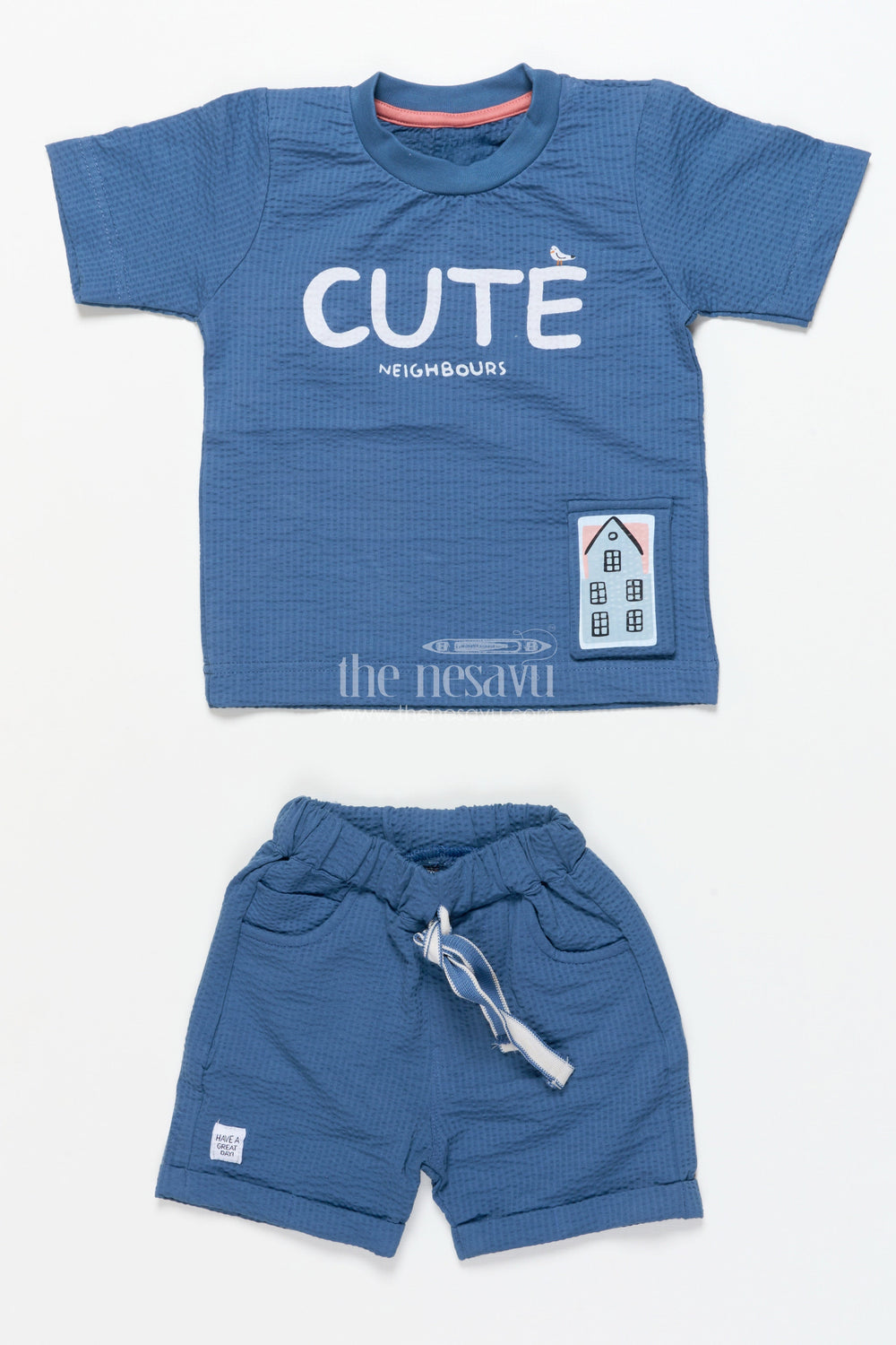 The Nesavu Boys Casual Set Boys Summer Outfit Set with Bag for Outings and Casual Events Nesavu Nesavu boys 3-piece casual set tee shorts bag summer outings daily wear