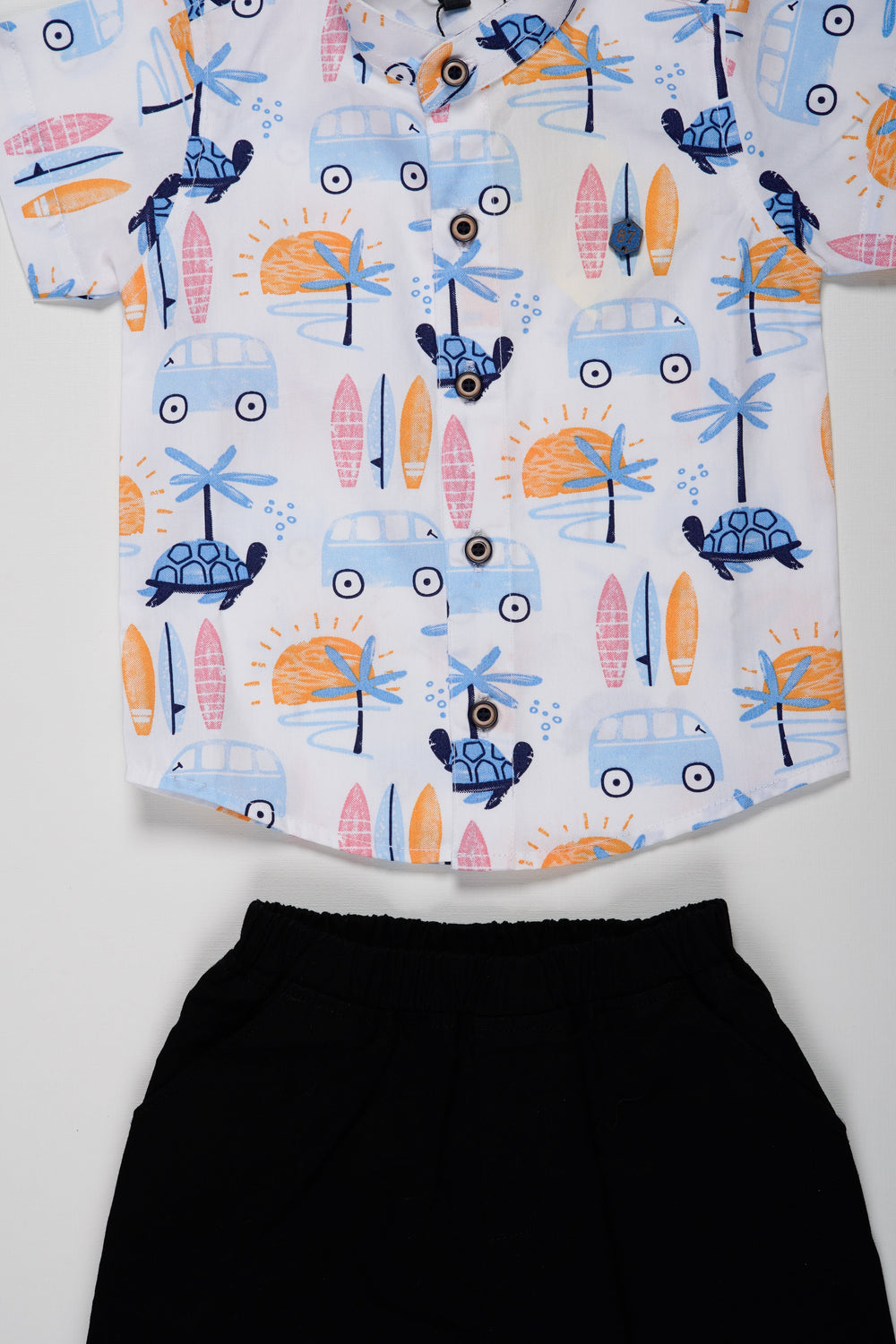 The Nesavu Boys Casual Set Boys Surf & Turf Adventure Shirt and Shorts Set Nesavu Boys Colorful Shirt   Shorts Combo | Casual Summer Fun Set | The Nesavu