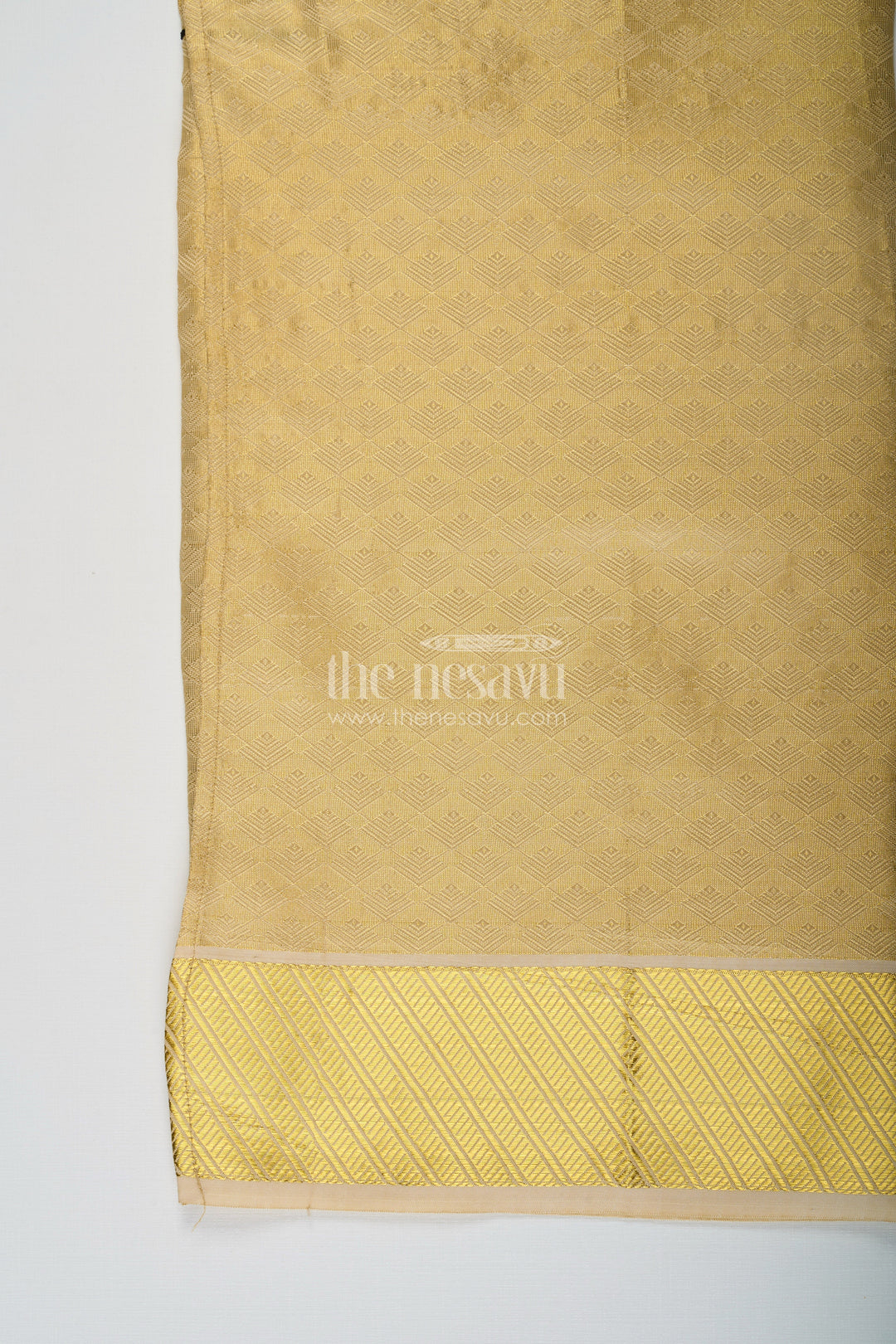 The Nesavu Boys Vesti Boys Tissue Fabric Embossed Dhoti with Subtle Gold Weave in Infant Dhoti Design Nesavu Infant dhoti Boys Embossed Tissue Fabric Elegant Gold Detailing | The Nesavu
