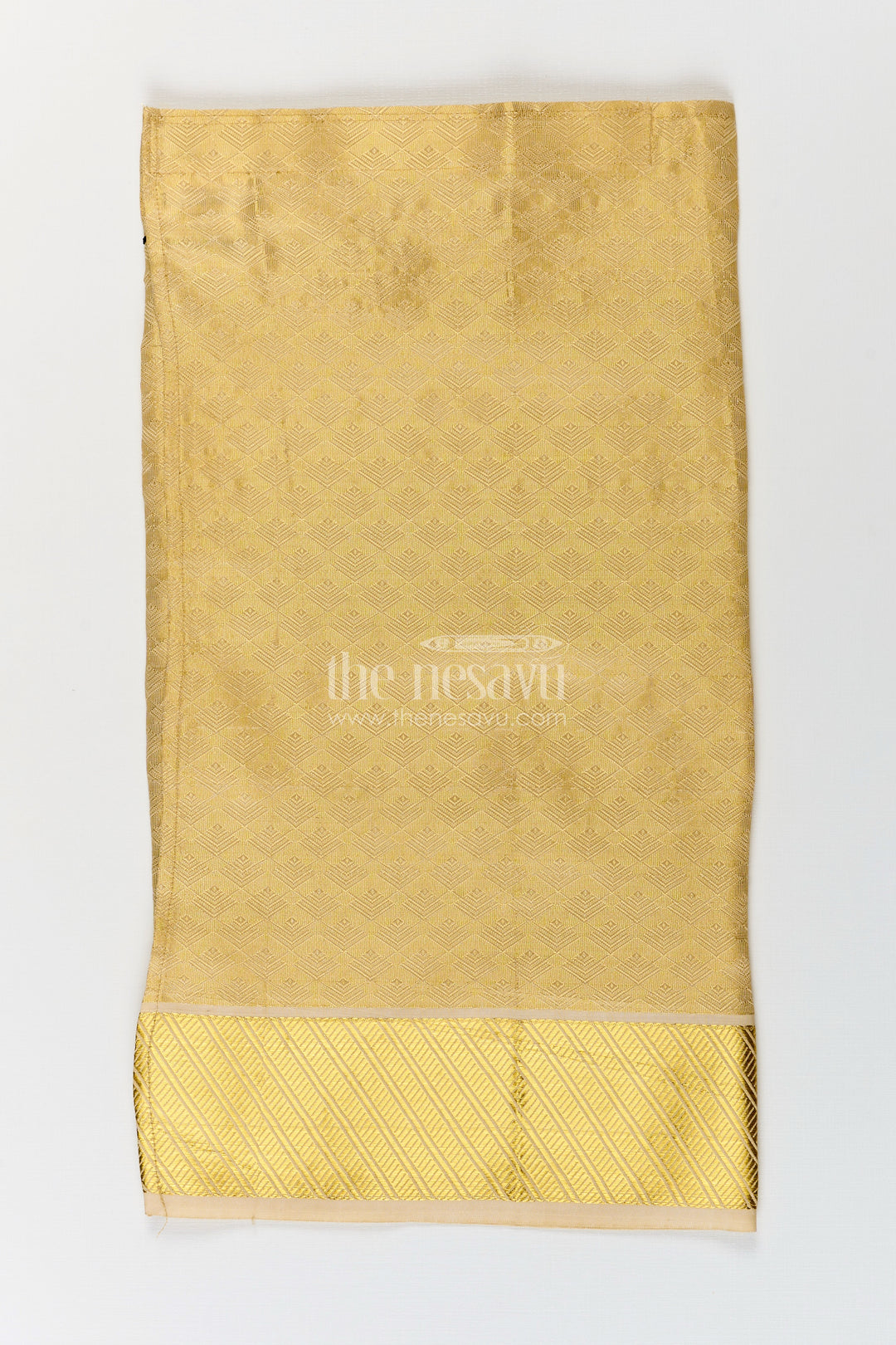 The Nesavu Boys Vesti Boys Tissue Fabric Embossed Dhoti with Subtle Gold Weave in Infant Dhoti Design Nesavu Infant dhoti Boys Embossed Tissue Fabric Elegant Gold Detailing | The Nesavu