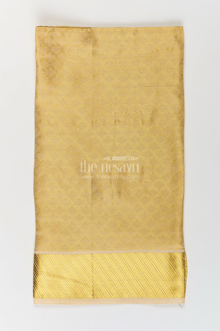 The Nesavu Boys Vesti Boys Tissue Fabric Embossed Dhoti with Subtle Gold Weave in Infant Dhoti Design Nesavu Infant dhoti Boys Embossed Tissue Fabric Elegant Gold Detailing | The Nesavu