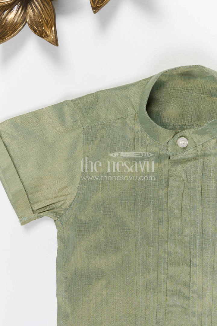 The Nesavu Boys Silk Shirt Boys Tissue Silk Shirt for Festive Occasions Nesavu Nesavu Boys Tissue Silk Shirt For Weddings Festivals And Traditional Family Functions