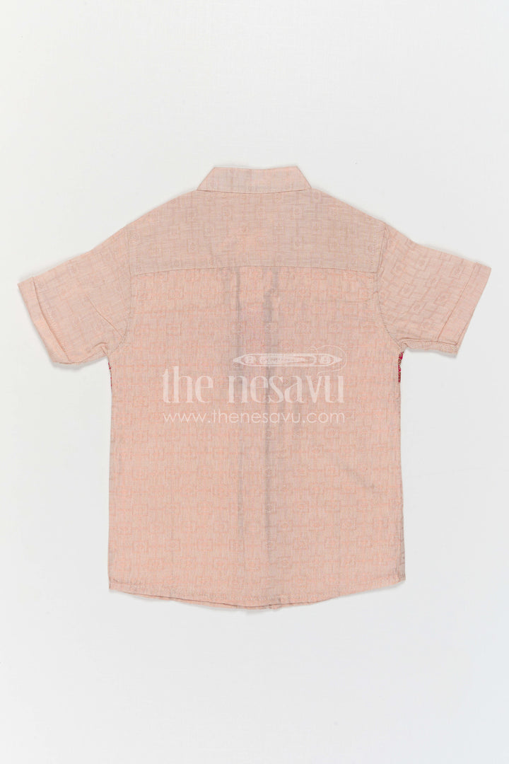 The Nesavu Boys Cotton Shirt Boys Traditional Cotton Shirt for Cultural Events and Festive Wear Nesavu Nesavu Boys Traditional Cotton Shirt With Baithani Border For Cultural Events And Festive Wear