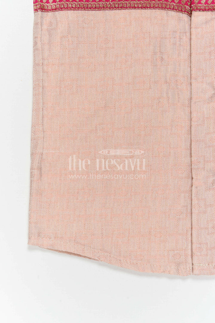 The Nesavu Boys Cotton Shirt Boys Traditional Cotton Shirt for Cultural Events and Festive Wear Nesavu Nesavu Boys Traditional Cotton Shirt With Baithani Border For Cultural Events And Festive Wear
