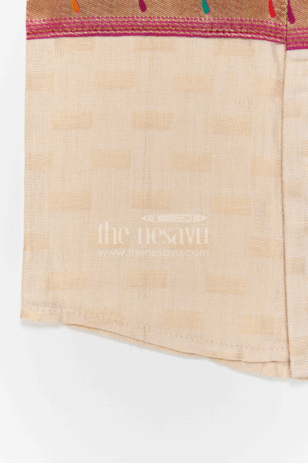 The Nesavu Boys Cotton Shirt Boys Traditional Cotton Shirt for Pooja Functions and Cultural Wear Nesavu Nesavu Boys Traditional Cotton Shirt With Baithani Border For Pooja And Festive Occasions