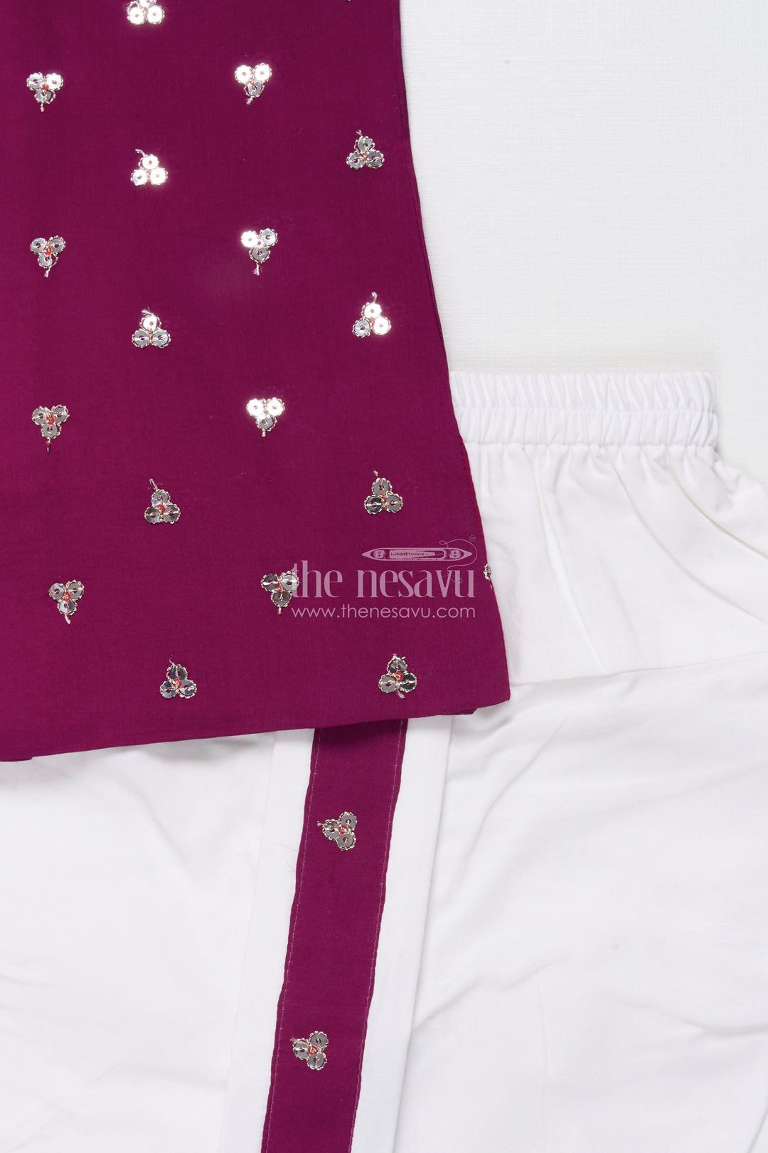 The Nesavu Boys Dothi Set Boys Traditional Dhoti Set with Sequin Embroidery for Weddings and Poojas Nesavu Nesavu boys traditional dhoti kurta sequin embroidery perfect festive wedding occasions