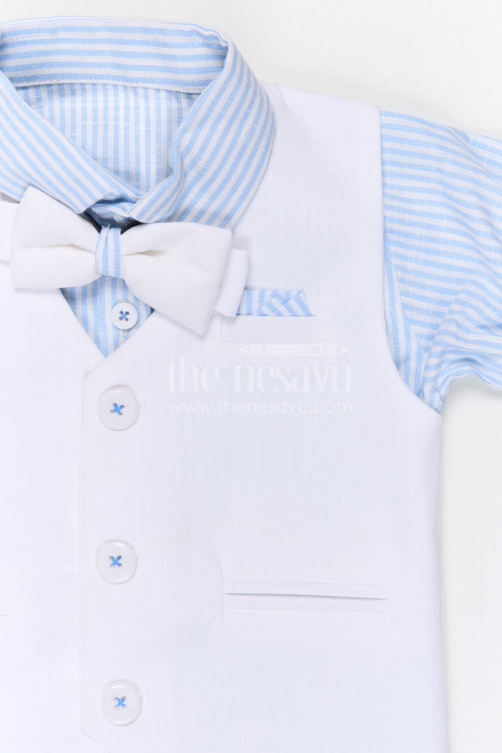 The Nesavu Boys Jacket Sets Boys Traditional Jacket Set for Festive Celebrations and Family Functions Nesavu Nesavu boys cotton striped jacket set for festive celebrations weddings and family occasions