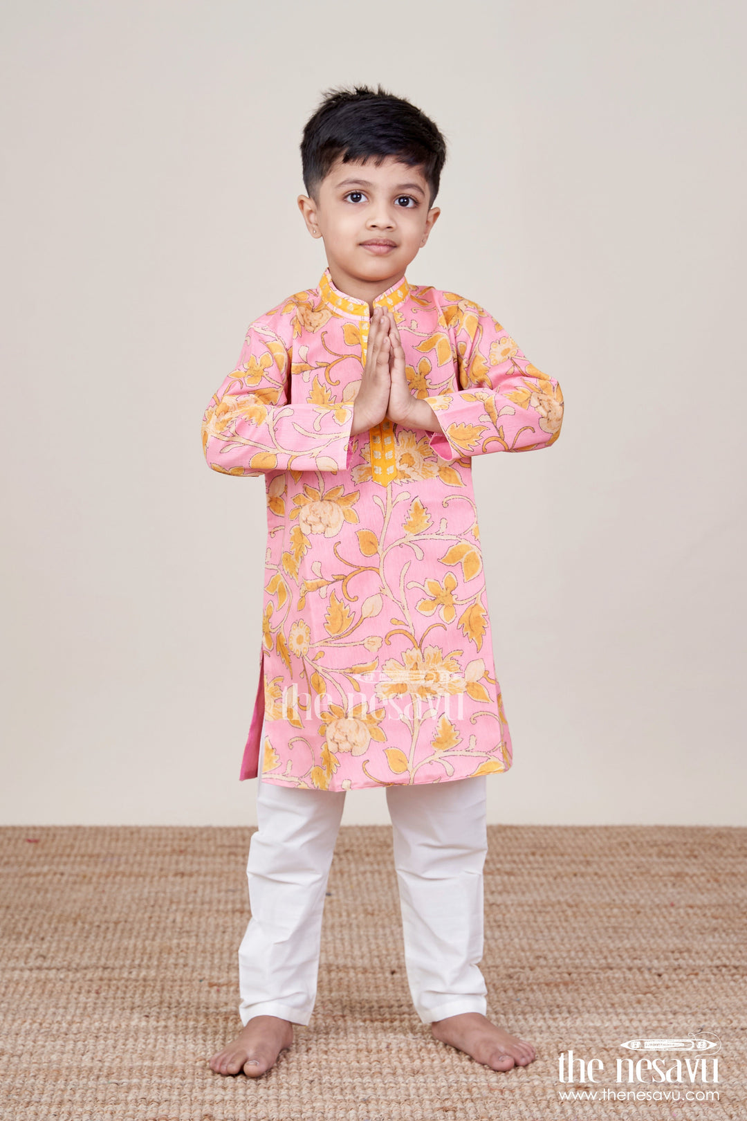 The Nesavu Boys Kurtha Set Boys Traditional Kurta Set for Poojas, Temple Visits and Ethnic Events Nesavu Nesavu boys ethnic kurta pyjama set poojas festive occasions