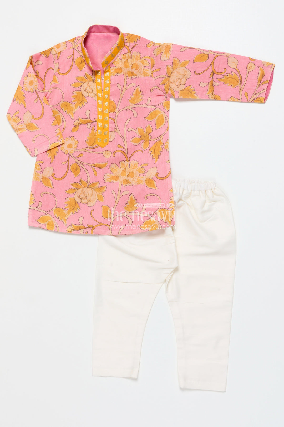 The Nesavu Boys Kurtha Set Boys Traditional Kurta Set for Poojas, Temple Visits and Ethnic Events Nesavu Nesavu boys ethnic kurta pyjama set poojas festive occasions