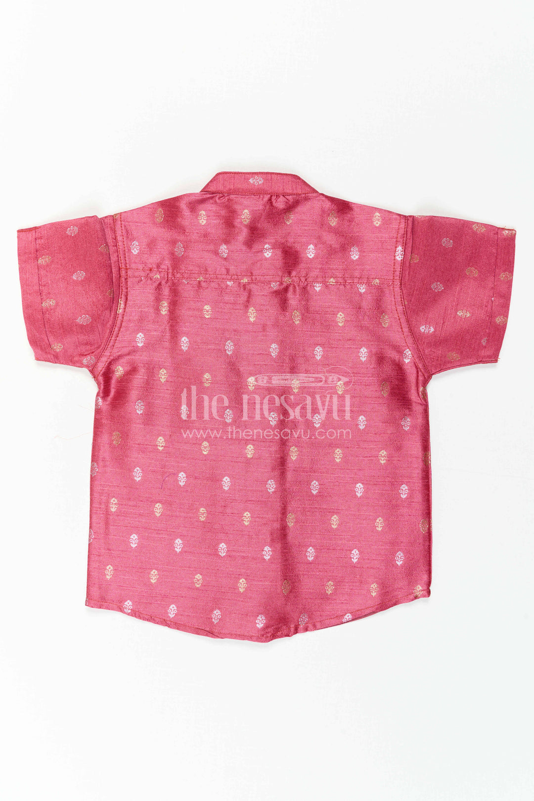 The Nesavu Boys Silk Shirt Boys Traditional Silk Shirt for Festive Photos and Cultural Programs Nesavu Nesavu Boys Traditional Raw Silk Shirt With Jacquard Butta Design For Festive Occasions
