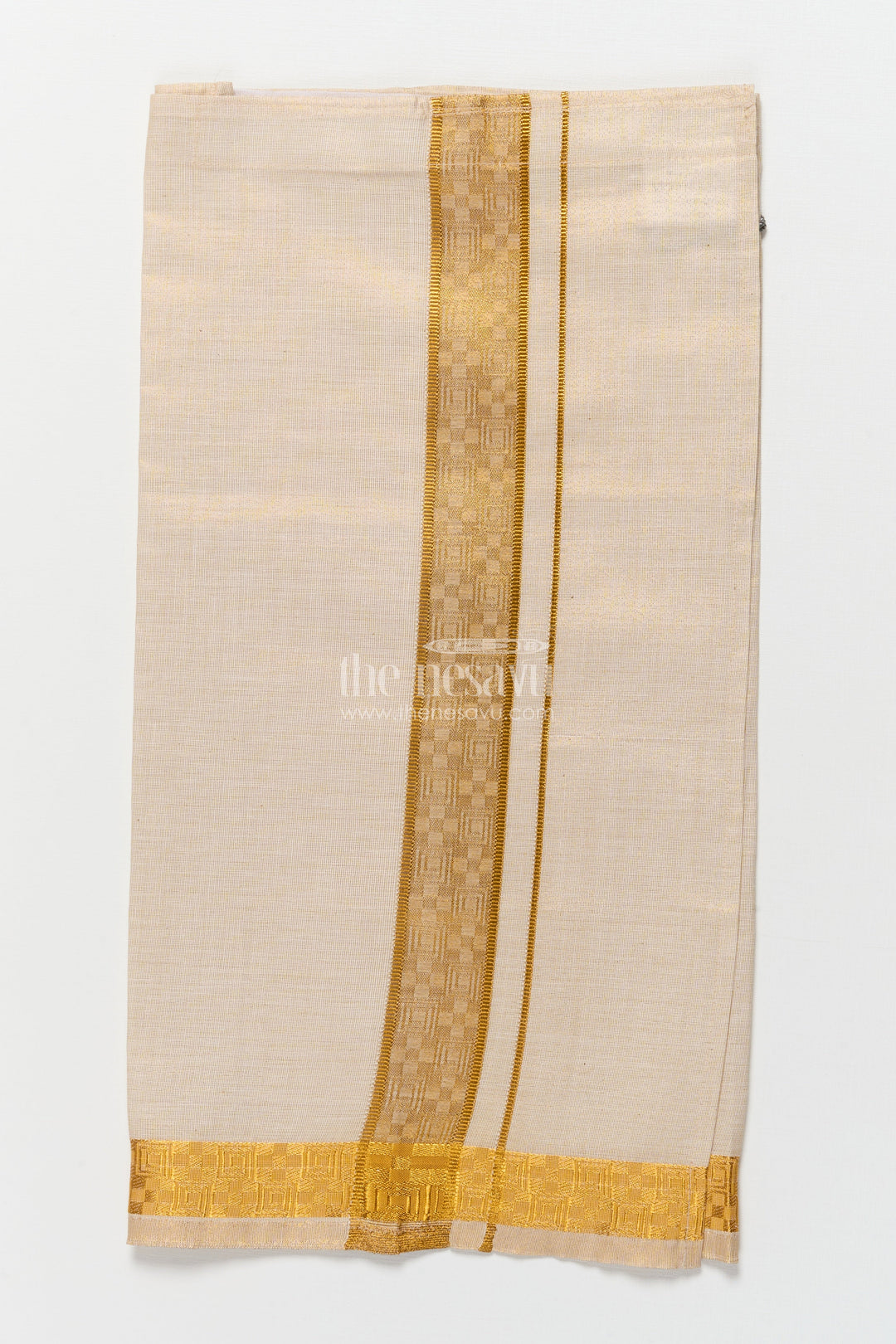 The Nesavu Boys Vesti Boys Traditional Vesti for Cultural Day and Simple Rituals Nesavu Nesavu boys tissue vesti golden zari lines school functions everyday rituals