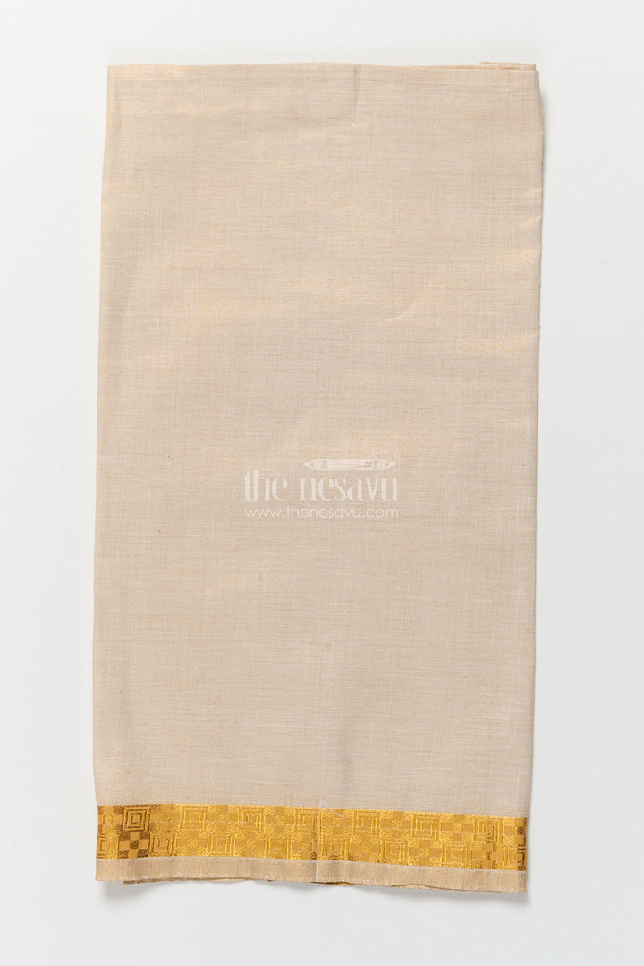 The Nesavu Boys Vesti Boys Traditional Vesti for Cultural Day and Simple Rituals Nesavu Nesavu boys tissue vesti golden zari lines school functions everyday rituals