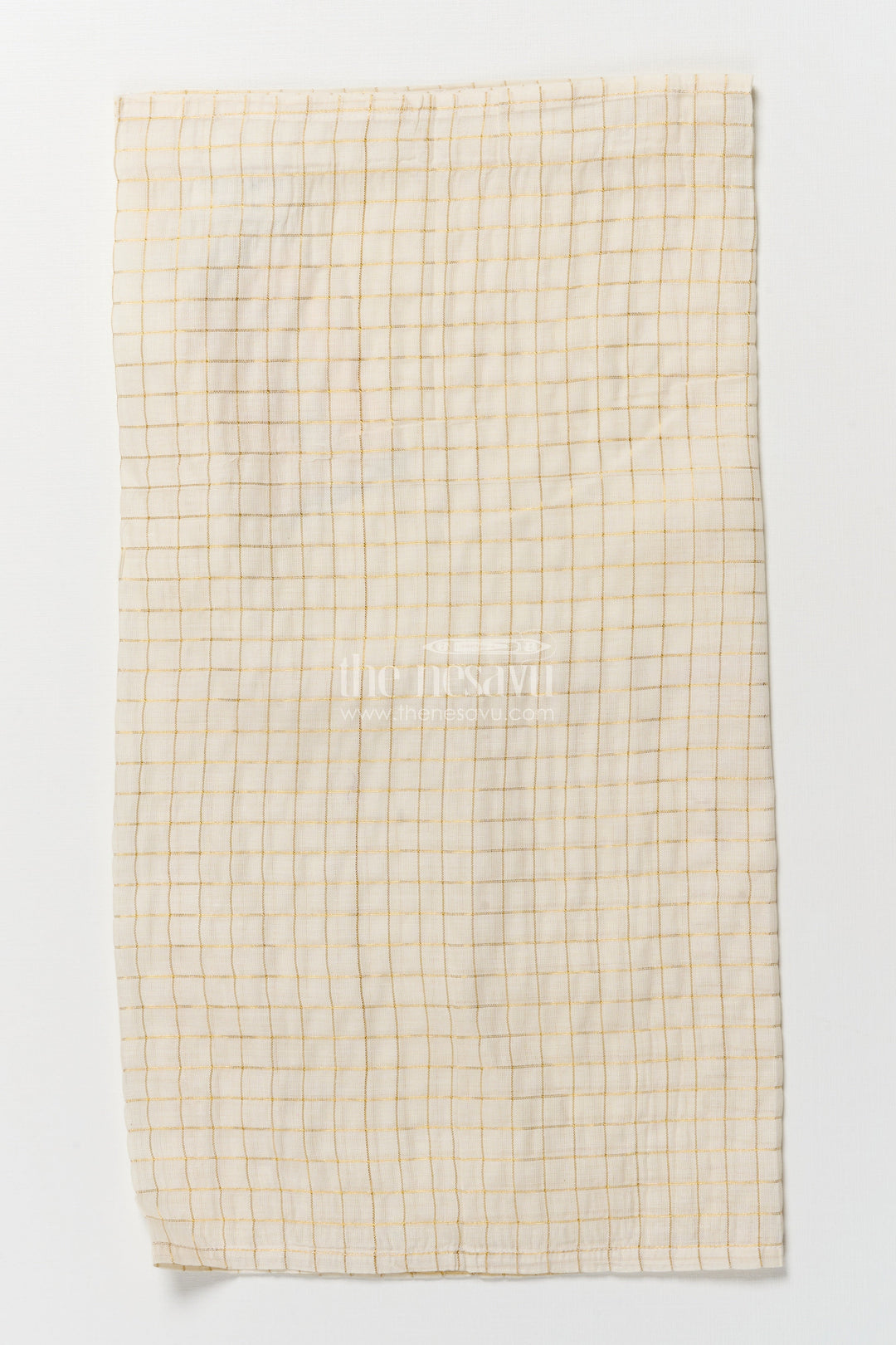 The Nesavu Boys Vesti Boys Traditional Vesti for Festivals and Ceremonies Nesavu 16 (1Y) / Cream D037B-16 Nesavu boys tissue vesti checked pattern traditional events festive occasions