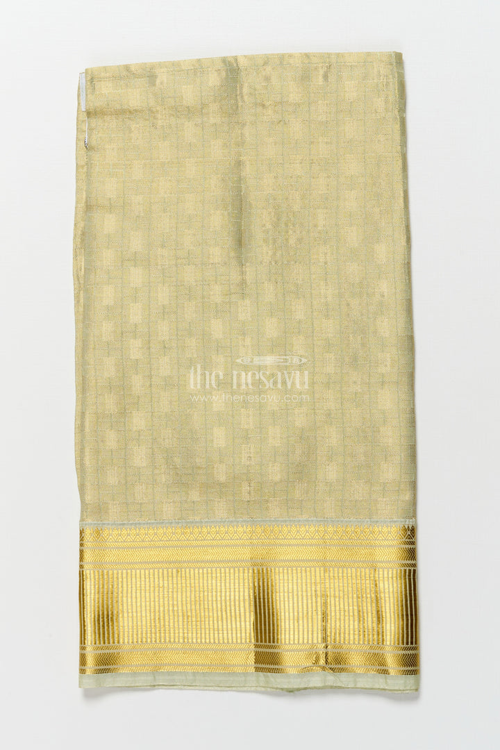 The Nesavu Boys Vesti Boys Traditional Vesti with Broad Zari Border for Festive Wear Nesavu Nesavu boys vesti broad zari border traditional festive occasions