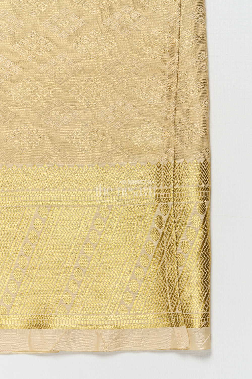 The Nesavu Boys Vesti Boys Traditional Zari Vesti for Poojas and Cultural Events Nesavu Nesavu boys traditional embossed tissue vesti zari border festive poojas events