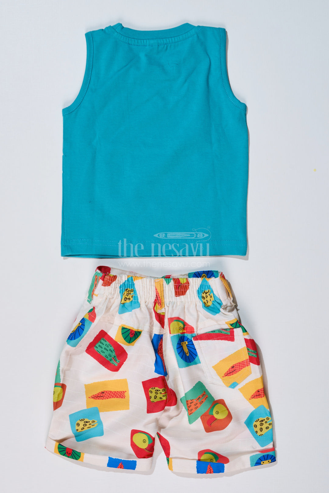 The Nesavu Boys Casual Set Boys Trendy Casual Shirts with Colorful Printed Shorts and Graphic Tank Top Nesavu Boys Trendy Casual Shirts Printed Shorts Graphic Tank Top | The Nesavu