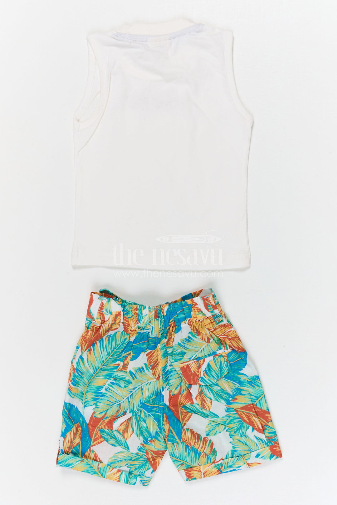The Nesavu Boys Casual Set Boys Tropical Print Shirt and Shorts Set for Holidays and Outings Nesavu Nesavu boys cotton tropical digital print shirt and shorts set for holidays outings and casual wear