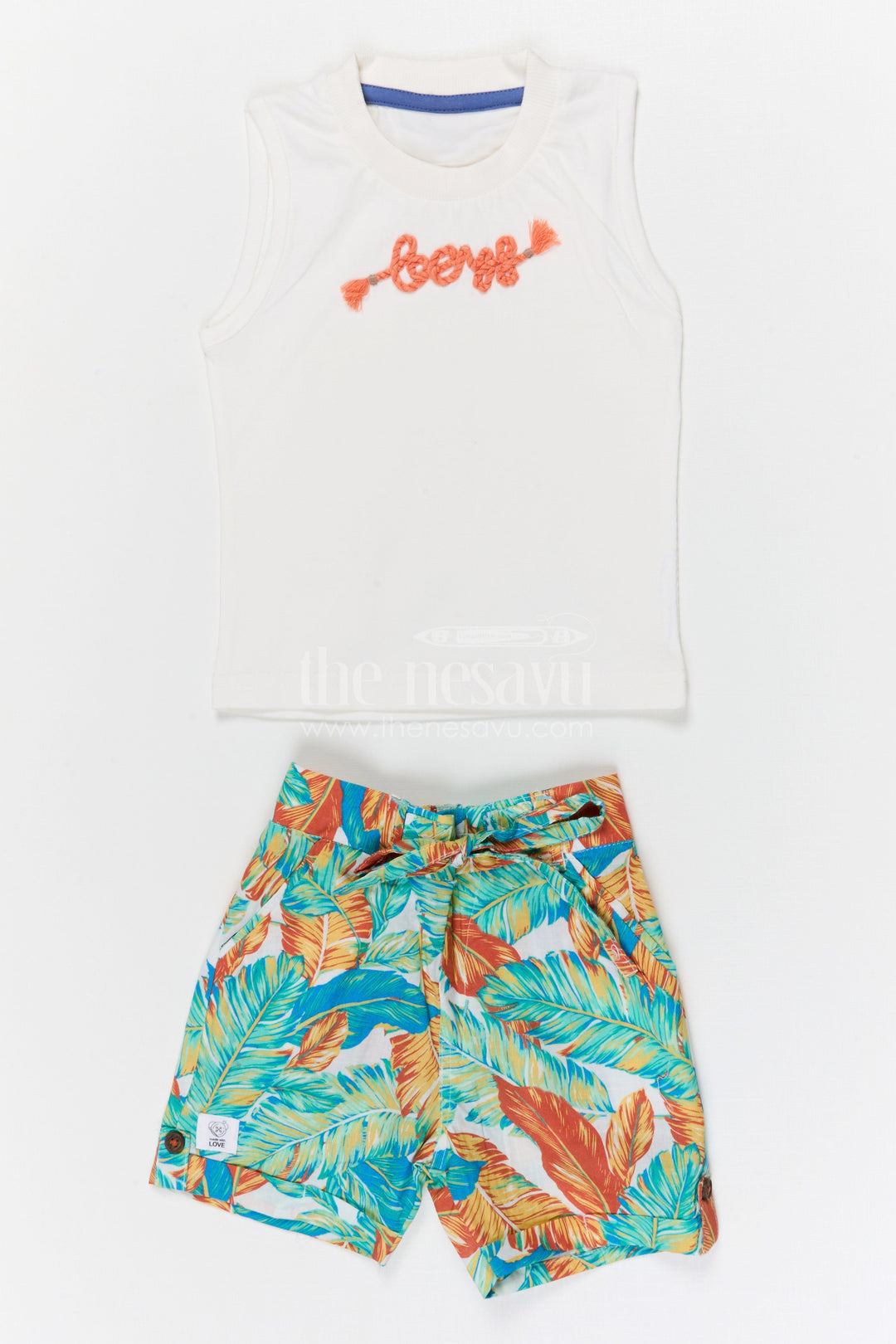 The Nesavu Boys Casual Set Boys Tropical Print Shirt and Shorts Set for Holidays and Outings Nesavu Nesavu boys cotton tropical digital print shirt and shorts set for holidays outings and casual wear