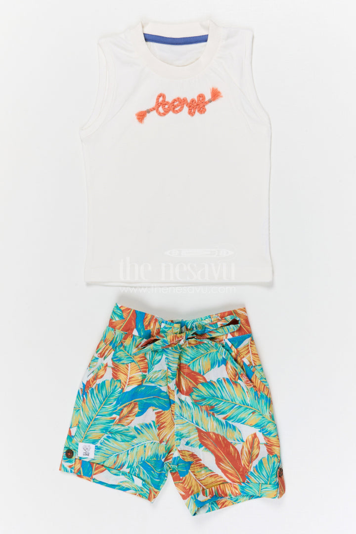 The Nesavu Boys Casual Set Boys Tropical Print Shirt and Shorts Set for Holidays and Outings Nesavu Nesavu boys cotton tropical digital print shirt and shorts set for holidays outings and casual wear