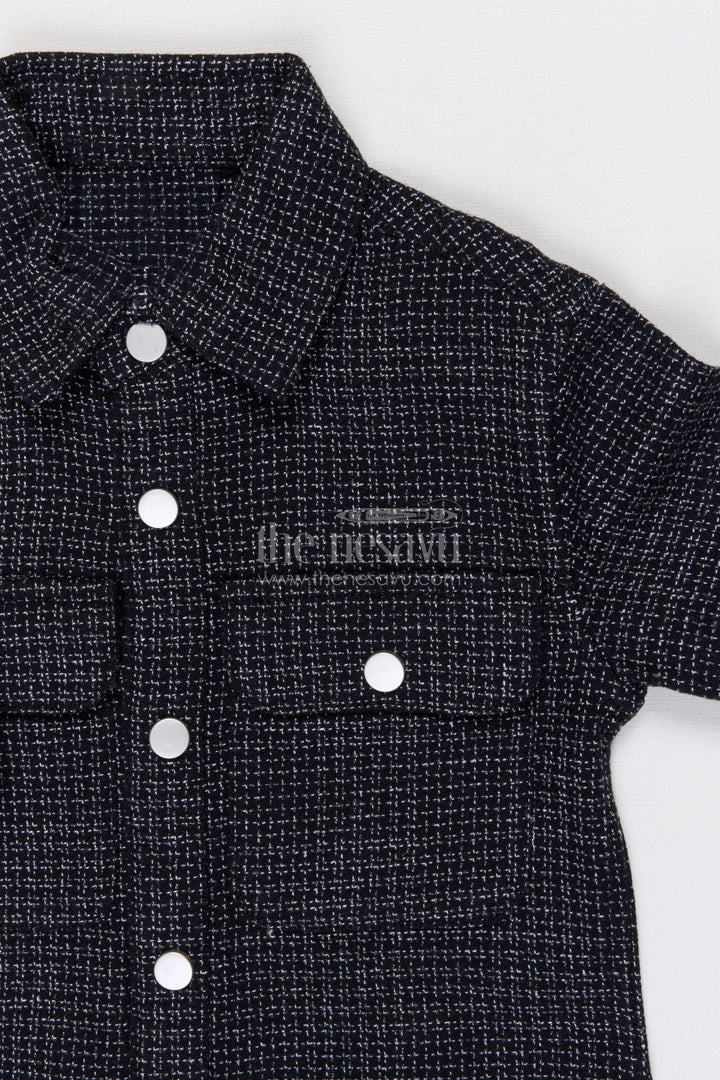 The Nesavu Boys Cotton Shirt Boys Tweed Cotton Shirt for Festive and Casual Wear Nesavu Nesavu Boys Tweed Cotton Shirt For Festive Occasions Casual Outings And Smart Styling